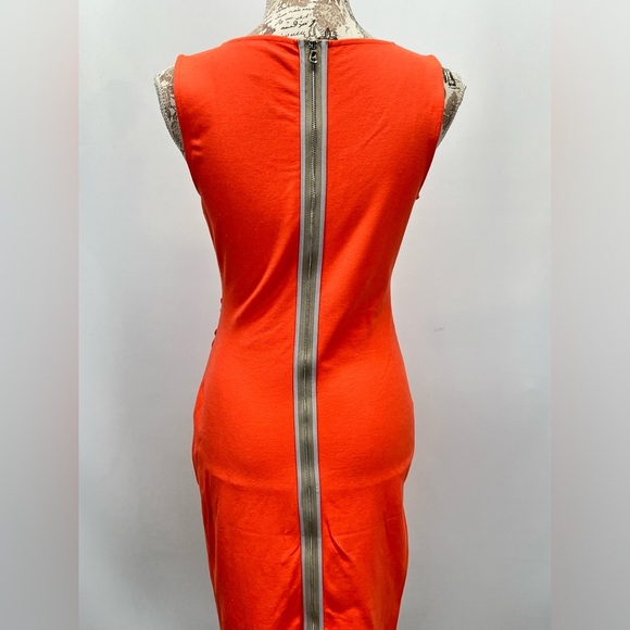 KENNETH COLE Orange ruched waist sheath dress size 6. - Picture 4 of 15